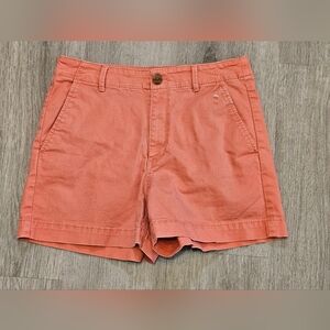 LOFT Coral The Washed Twill Shorts Size 4